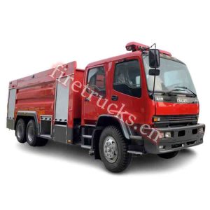 10wheelers fire tanker colored red and has double cabin FVZ fire truck shows on firetrucks.cn