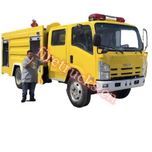 colorful yellow rescue ISUZU ELF fire pumper trucks shows on firetrucks.cn